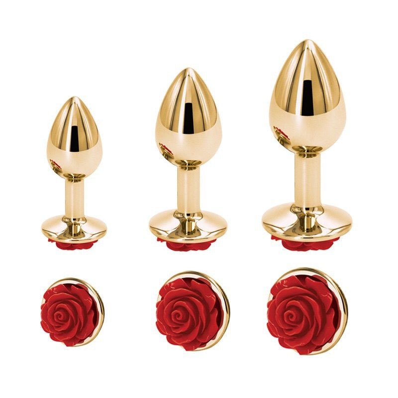 Golden Red Rose Butt Plug