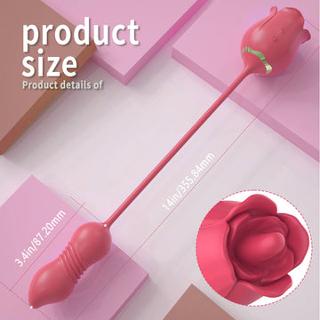 Wild Rose Pro: Thrusting Rose Vibrator with Tongue - Licking & Vibrating Modes