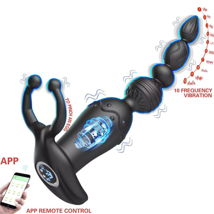 APP Control 3IN1 Strong Vibration Anal Beads and Egg Massage