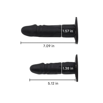 Surf - 2 sizes strap - on black dildo harness set