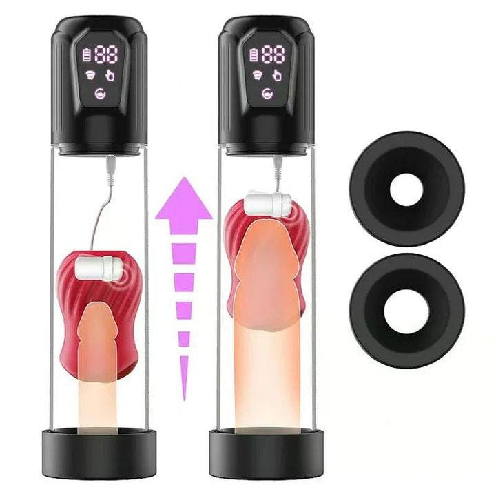 HANNA - Highly Waterproof 7 Vibrating & 5 Sucking Penis Pump Vacuum Suction