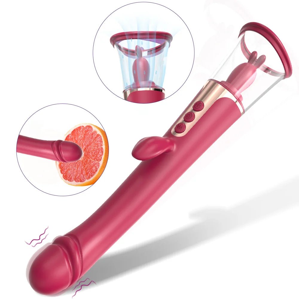 SUCCION 3 in 1 Clitoral Sucking G Spot Vibrator & Clit Licking Tongue