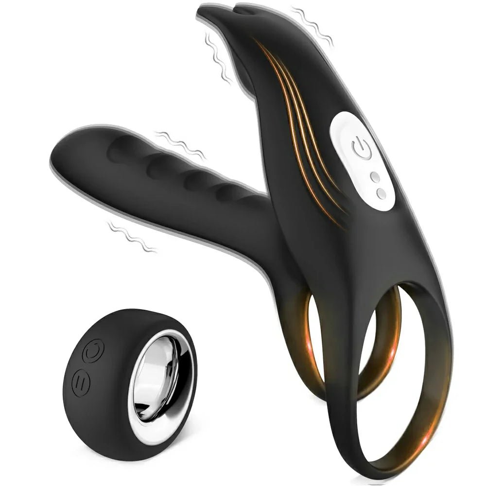 dance together - vibrating cock sleeve with clit stimulator couple toy