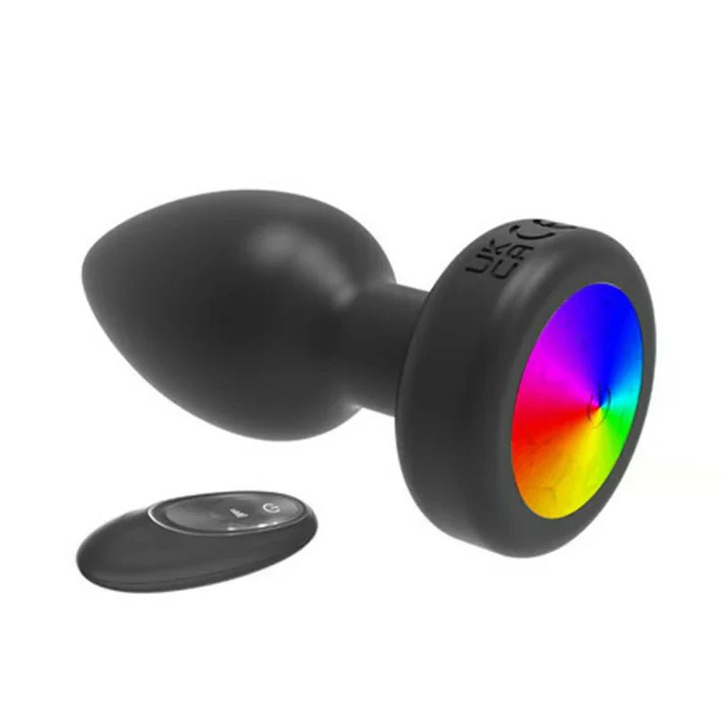 Rainbow - Flashing Light Base Vibrating Training Anal Plug with Remote Control