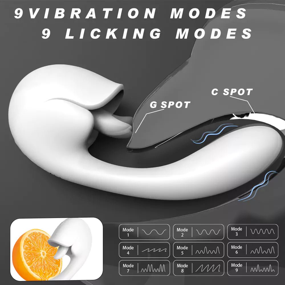 Cream Clit Licking & Vibrating G - spot Dual - end Design Vibrator