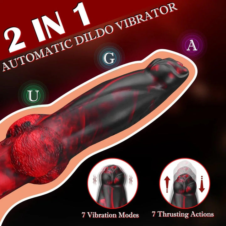 8.7in Thrusting & Vibrating Silicone Fantsy Dildo