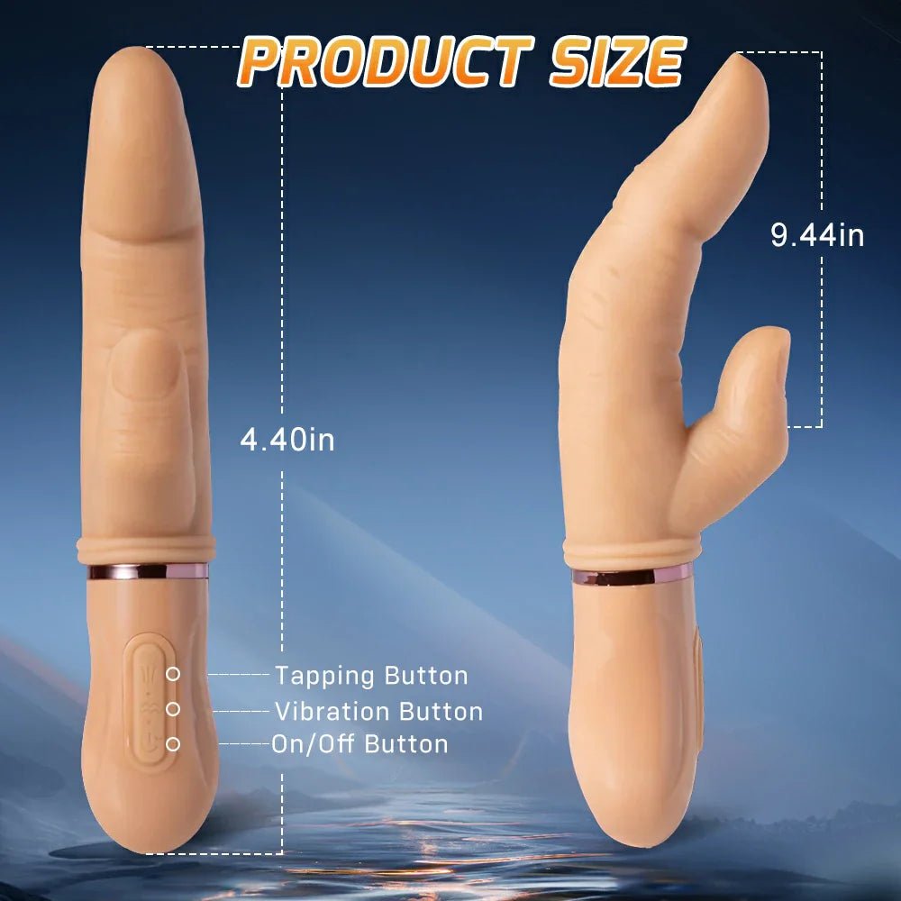 Bliss - Vibrating & Tapping Realistic Finger - shaped Dildo 4.4 Inch