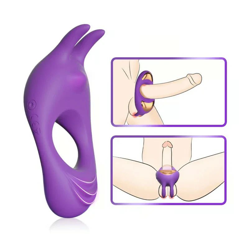 Fit - Vibrating Rabbit Purple Cock Ring For Couple Joy