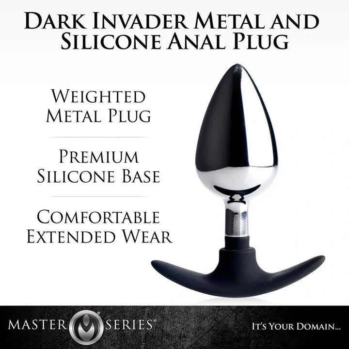 Dark Invader Metal and Silicone Anal Plug