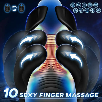 Open - ended Finger Massaging & Tapping & Vibrating Male Stroker