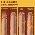 Alvira - 10 Vibrating 6 Telescoping Lifelike Silicone Realistic Dildo 12.59 Inch