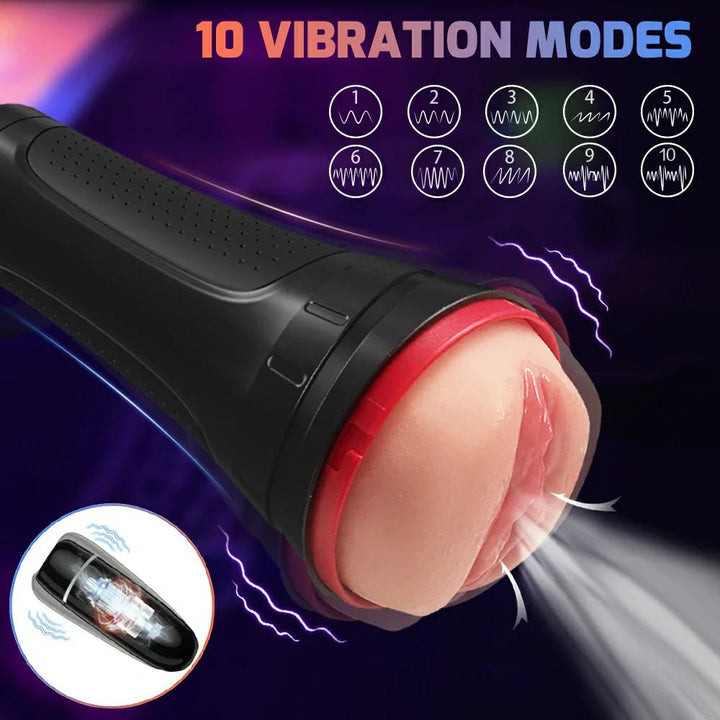 Vibrating Male Masturbator.3D Pocket Pussy Fleshlight.with Remote Control