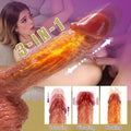 SINGER 3 IN 1 Realistic Non - sticky Blush Heating Dildo 8.66inch