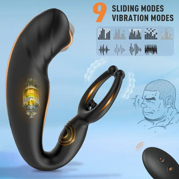 Demon:Prostate Massager P - spot Butt Plug 9 Vibrating Male Sex Toy