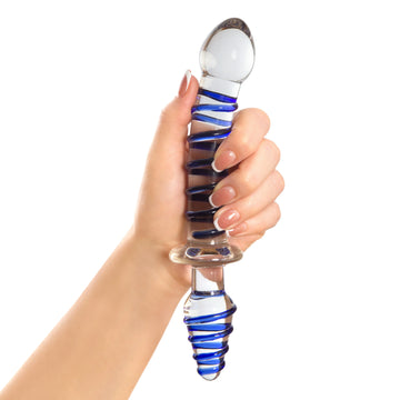 Magic duo swirl cool summer Double ended glass dildo