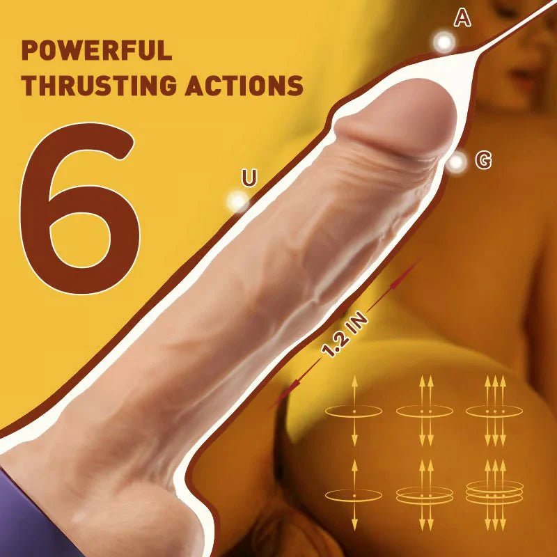 Alvira - 10 Vibrating 6 Telescoping Lifelike Silicone Realistic Dildo 12.59 Inch