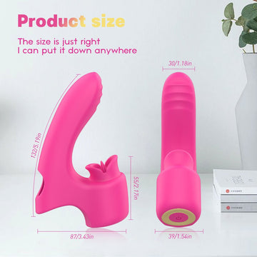 Finger Vibrator with Tongue Licker Clitoris Stimulation