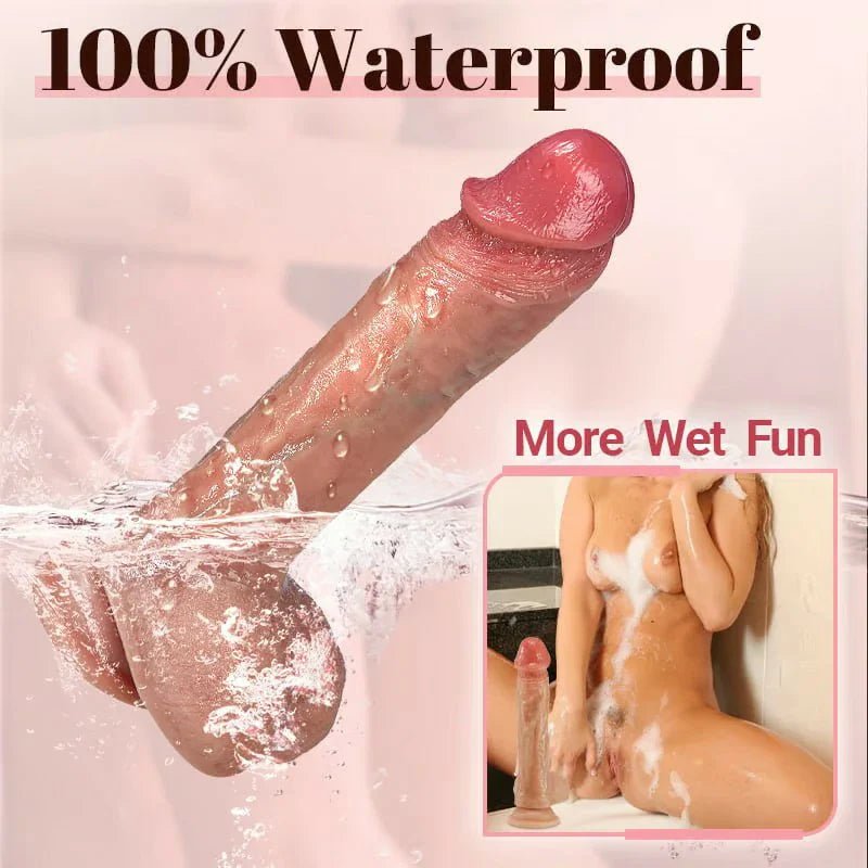 IPX7 Waterproof 7 Thrusting Swinging 10 Vibrating Heating Lifelike Dildo 8.46 Inch