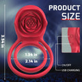 RoseFun - 7 Vibrating Dual Loop Rose Cock Ring for Couple Fun