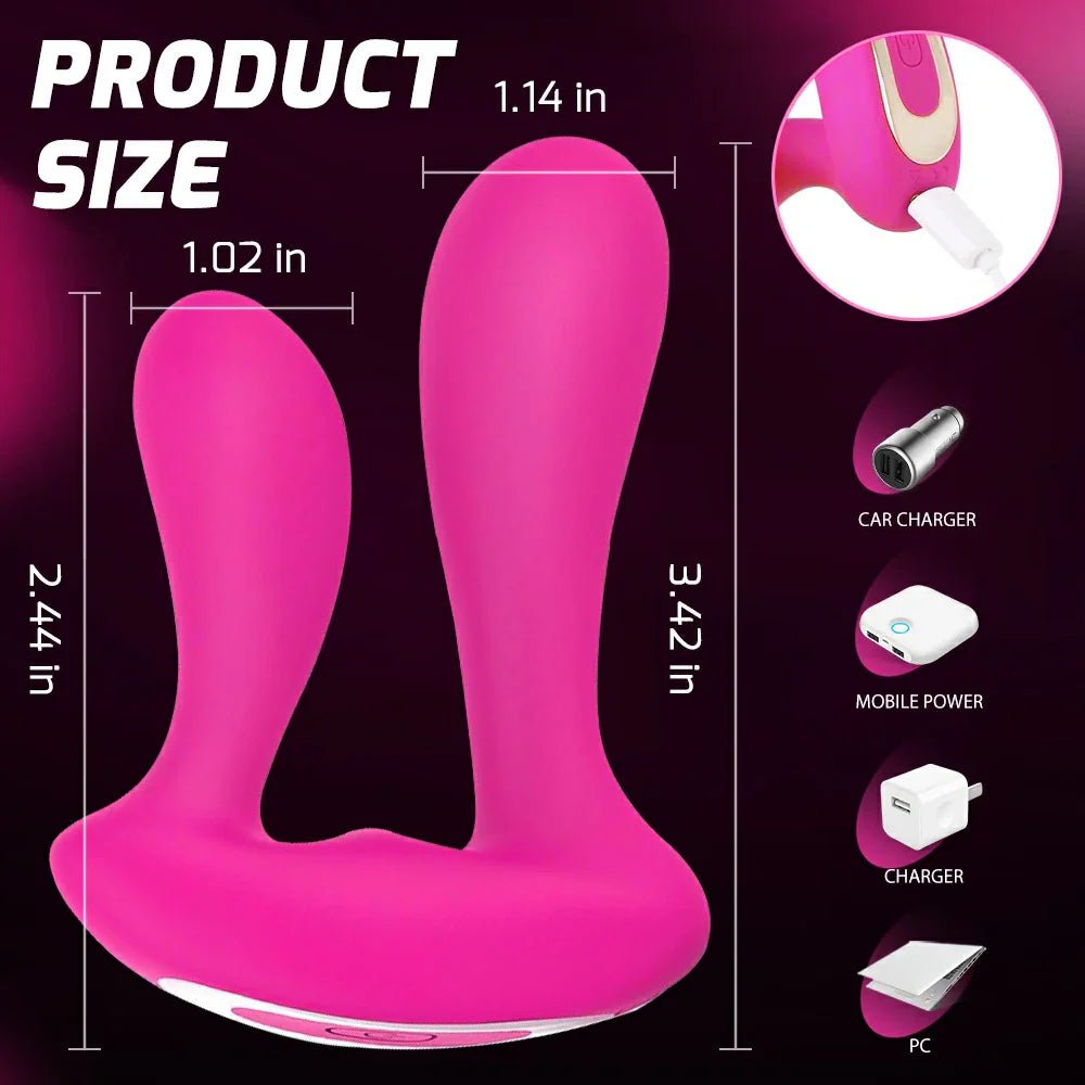 ALICE - Pink Vibrator with Dual Pleasure and Double Penetration