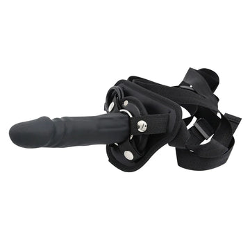 Surf - 2 sizes strap - on black dildo harness set