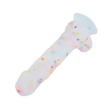 Transparent Silicone Dildo with Colored Spots 8.07 Inch