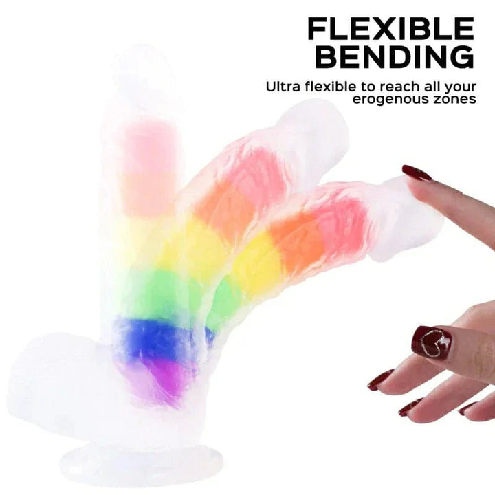 Julian - 5.4 - inch Rainbow Jelly Realistic Suction Cup Dildo