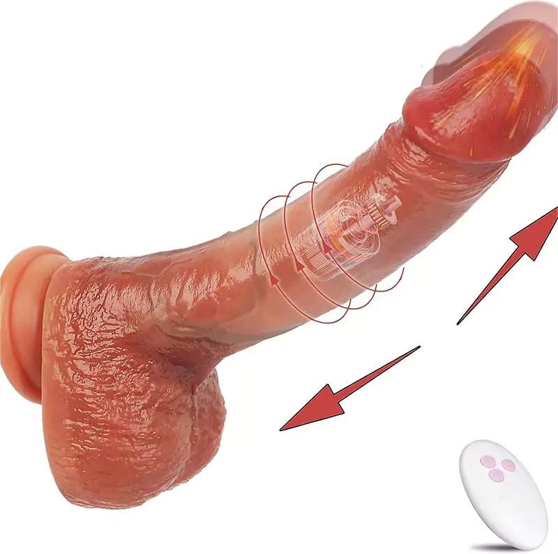 8 Powerful Thursting & Vibrating Rotating 3 in 1 Heating Realistic Dildo