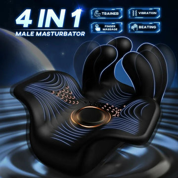 Open - ended Finger Massaging & Tapping & Vibrating Male Stroker