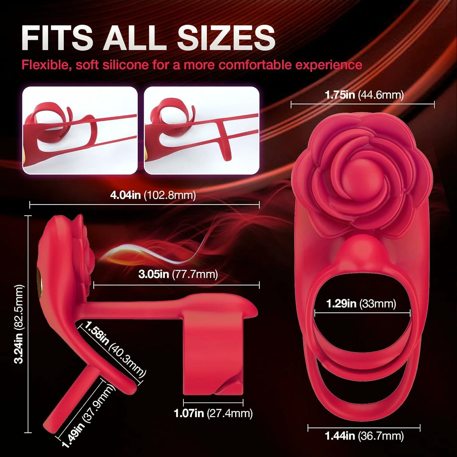 RIDMII - 3IN1 Rose Upgrade Vibrating Cock Ring