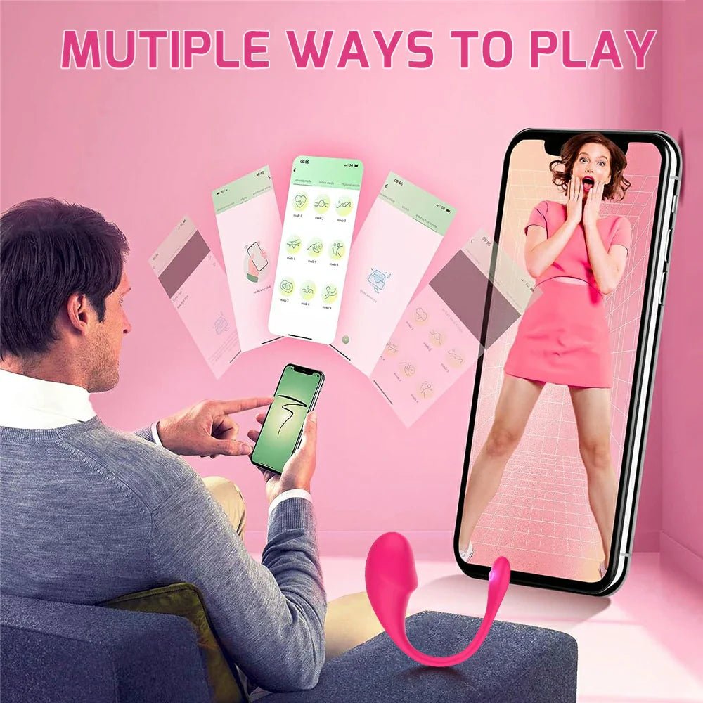 APP Remote Control Long Distance Bluetooth Wearable Panty Couple G - spot Vibrator