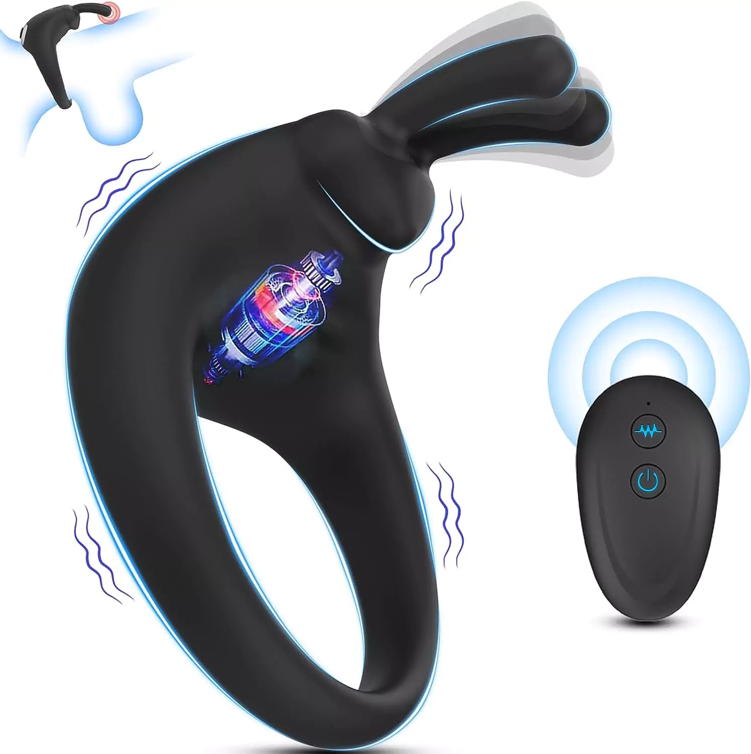 Bunny Rabbit Shaped Vibrating Cock Ring best for Couple Play