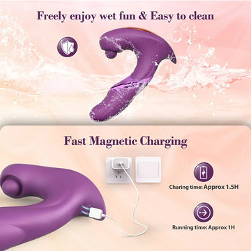 3 in 1 Triple Stimulation Tapping G - spot Vibrator