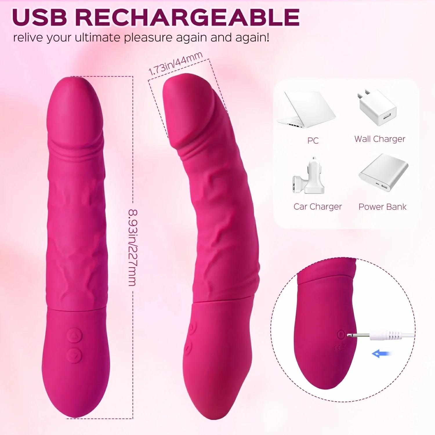 Cupid - Full Rotation Vibrating Dildo 6 Inch