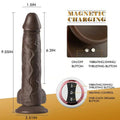 BBC LOVER Realistic 4 IN 1 Thrusting Wrigging Vibrating Heating Black Dildo