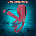 3 - in - 1 Rose Vibrating Penis Sleeve Double Cock Ring & Clitoral Stimulator Pleasure Enhancer for Couples