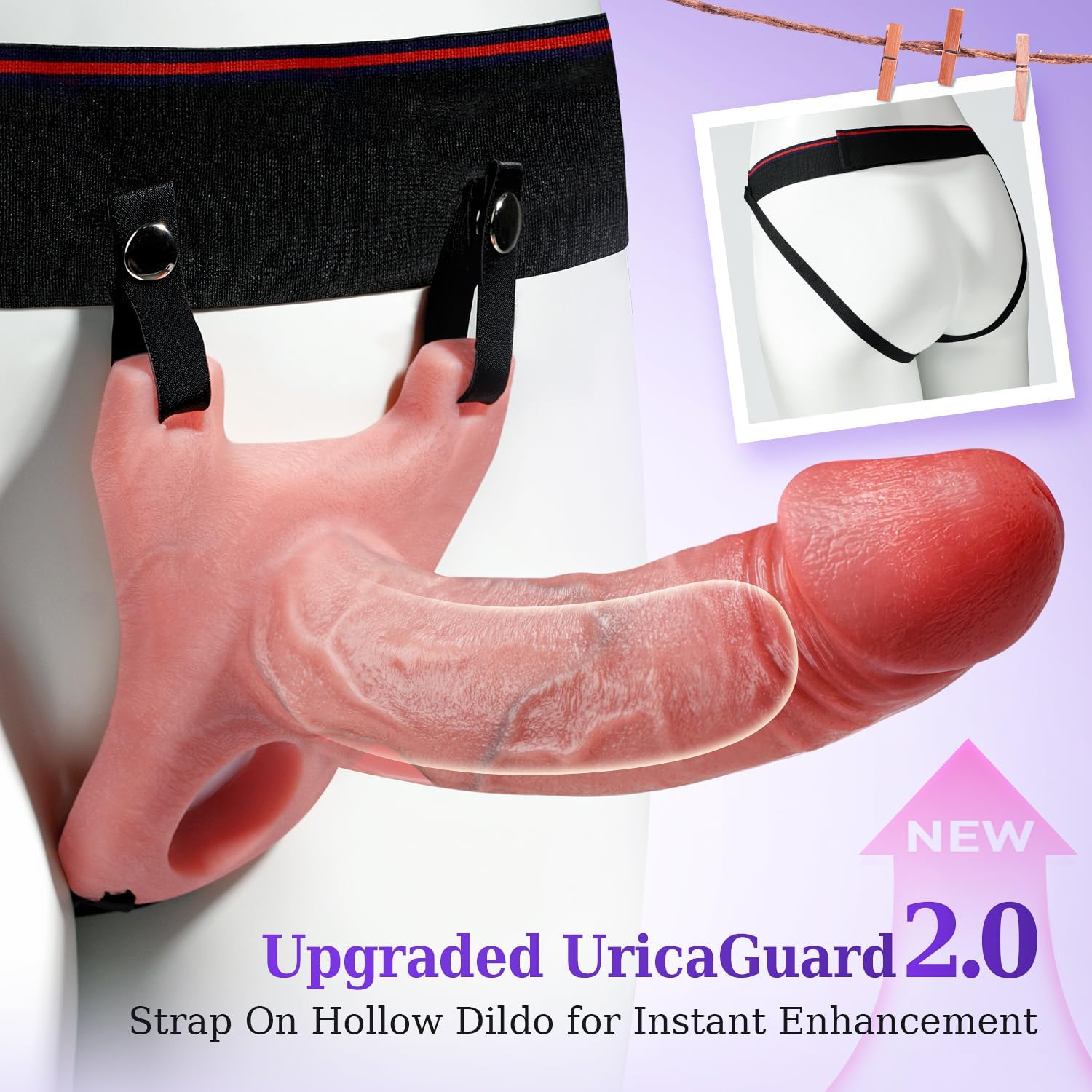 URICAGARD 2 Remote & APP - Controlled Penis Sleeve with Vibrator – Realistic Silicone Penis Extender for Couples