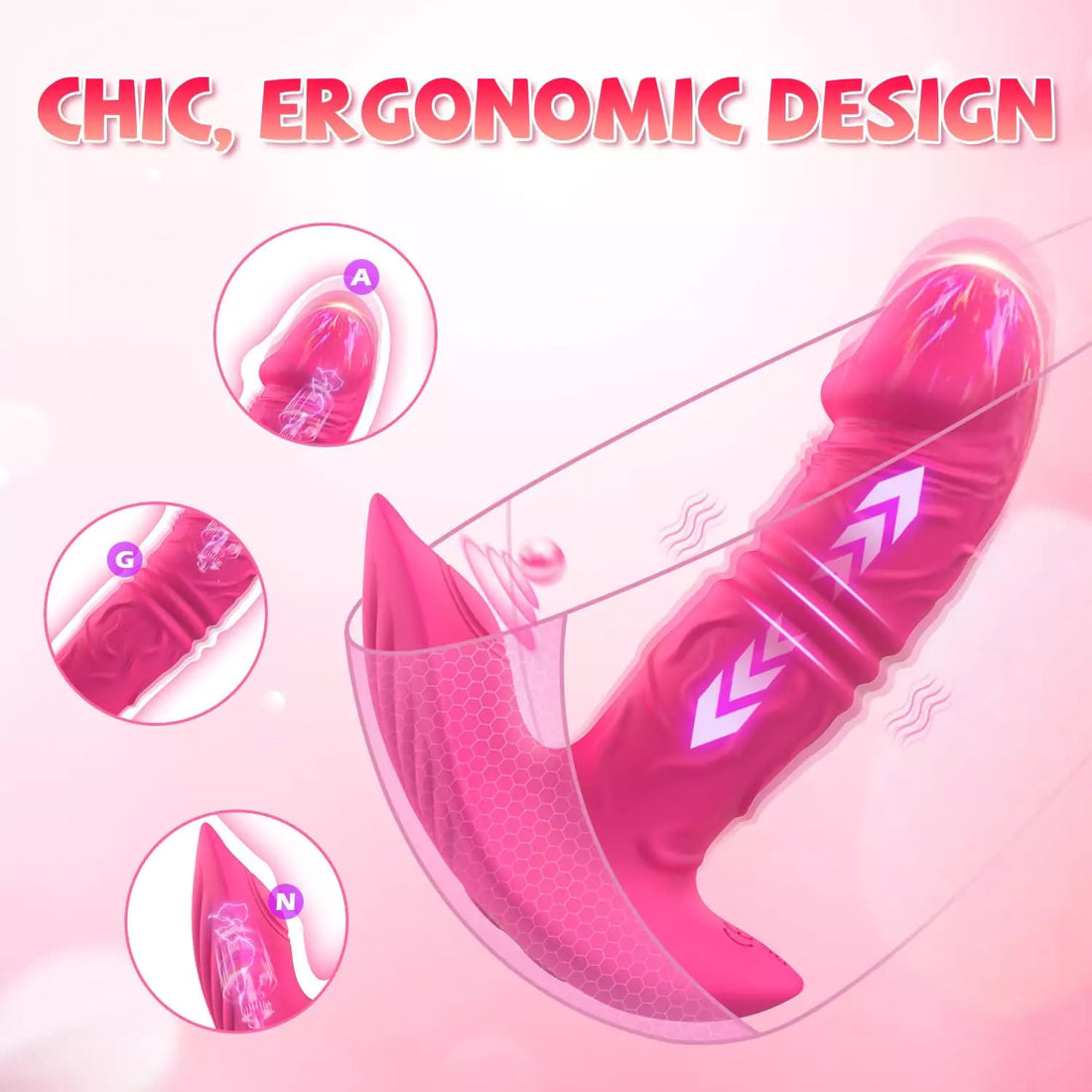 App Control Thrusting & Vibrating Rose Wearable Vibrator