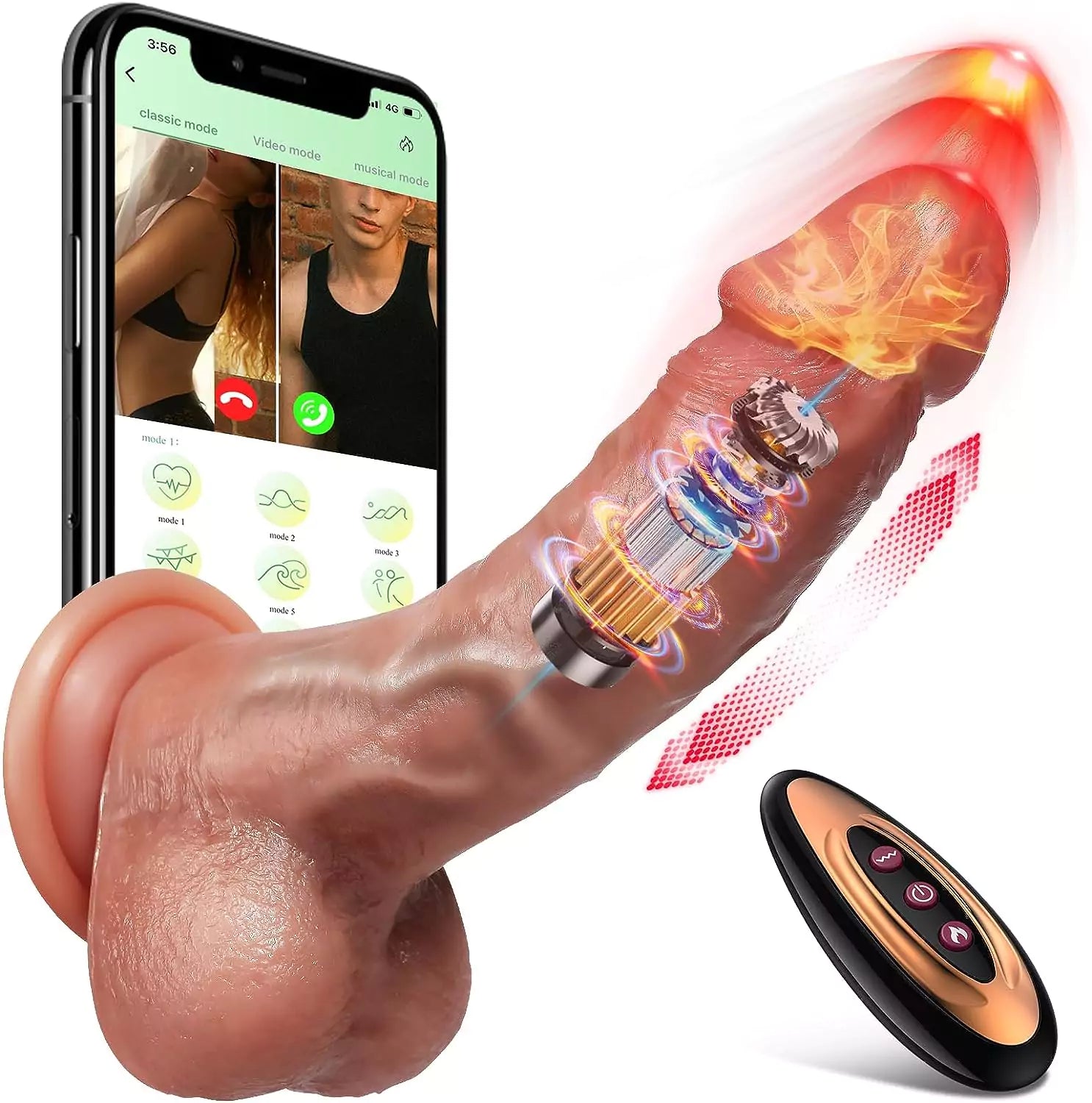 8.4 APP Control Thrusting Vibrator Dildo with Heating Function