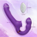 Paradise - 10 Modes of Tapping & Vibrating Stimulation. Strapless Design. Double - ended Remote Control Dildo