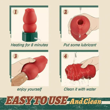 Red Rose Heating Male Masturbation Cup