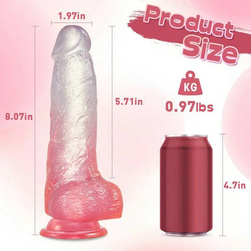 CrystalLove - Jelly Silicone Lifelike Dildo 8.07 Inch