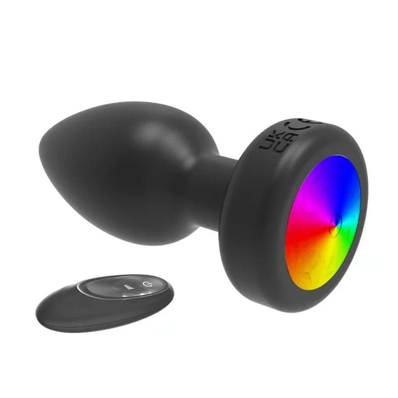 Rainbow - Flashing Light Base Vibrating Training Anal Plug with Remote Control