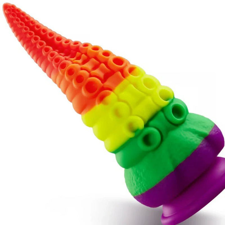 Orsen Tentacle Silicone Rainbow Dildo with Big Suction Cup 8.66 Inch