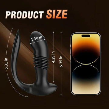 Telescopic 12 Vibrations Dual Motors Prostate Massager with Remote Control