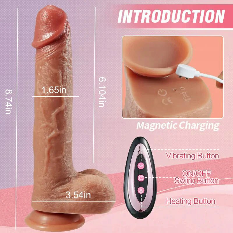 TONY - 3 Swing & Thrusting & 9 Vibrating Life - like Dildo 8.74 Inch