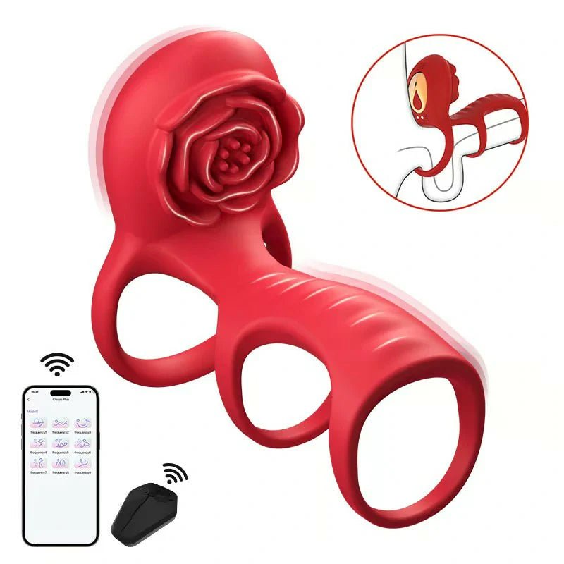 3 - in - 1 wearable cock ring and sleeve thicker & harder & longer app control