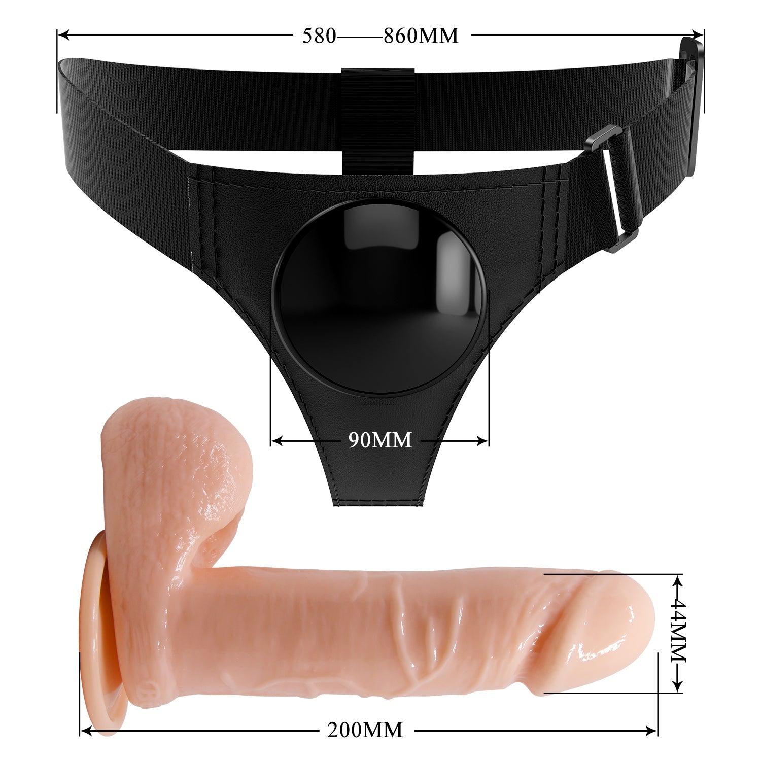 Strap - On Harness with Suction Cup Dildos for Lesbian