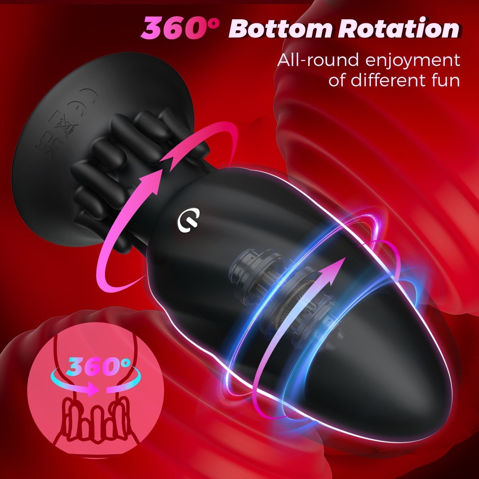 Rimming Rotating Anal Plug 9 Modes Waterproof Quiet APP Controlled