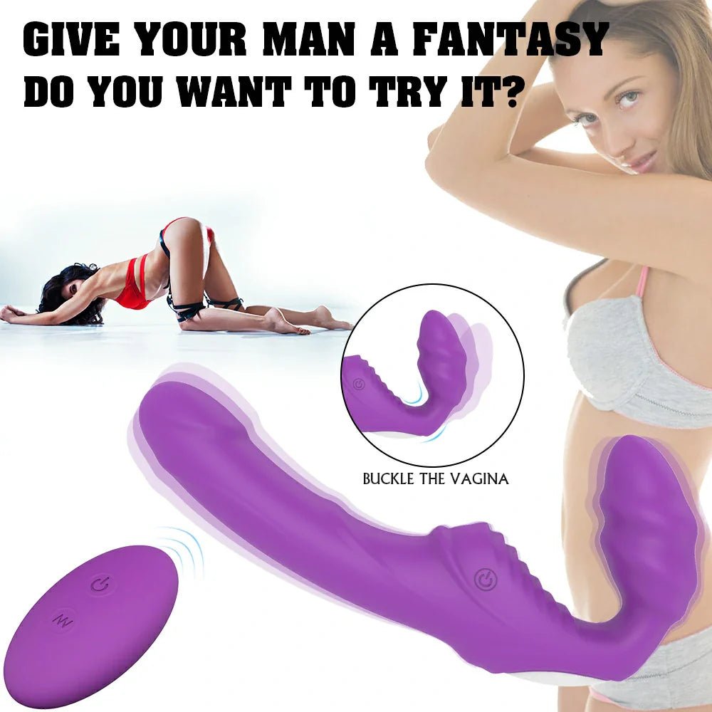 Strapless Strap - On G - Spot Dildo Vibrator for Lesbian